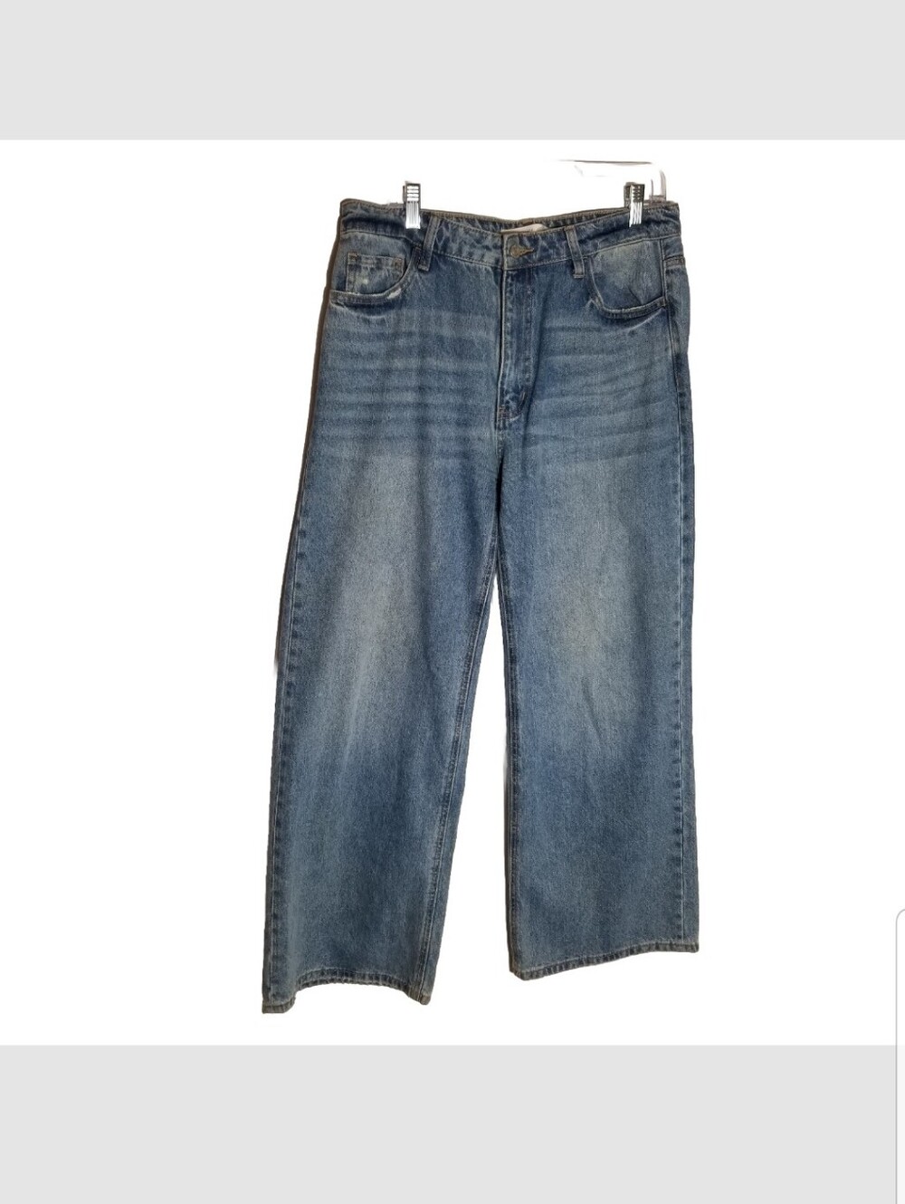 Altar'd State Wide Leg High Rise Jeans Women’s 30 Light Wash Blue Distressed